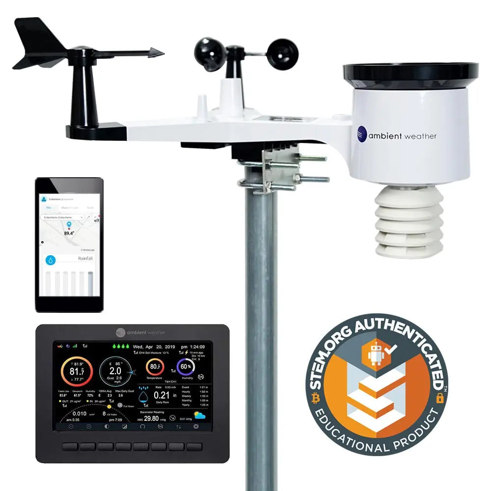 thumbnail image 2 of Ws 4000 Weather Station Ambient Weather WS-4000 Smart Weather Station - Solar Powered With Wi-Fi & Ultrasonic Sensors Tempest Weather Station 2 of 12