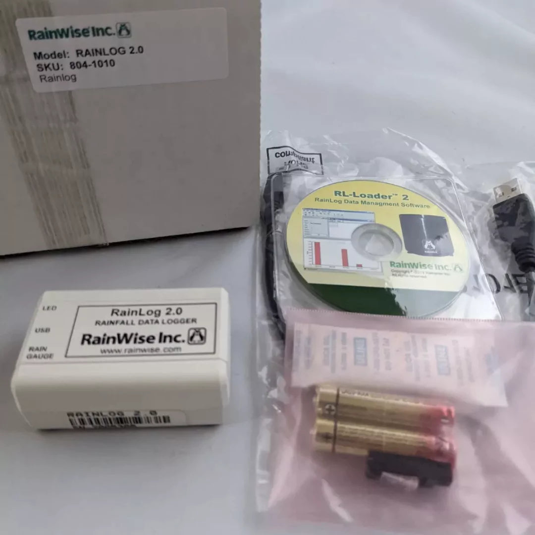 Rainwise RainLog 2.0 with battery, software CD and cable