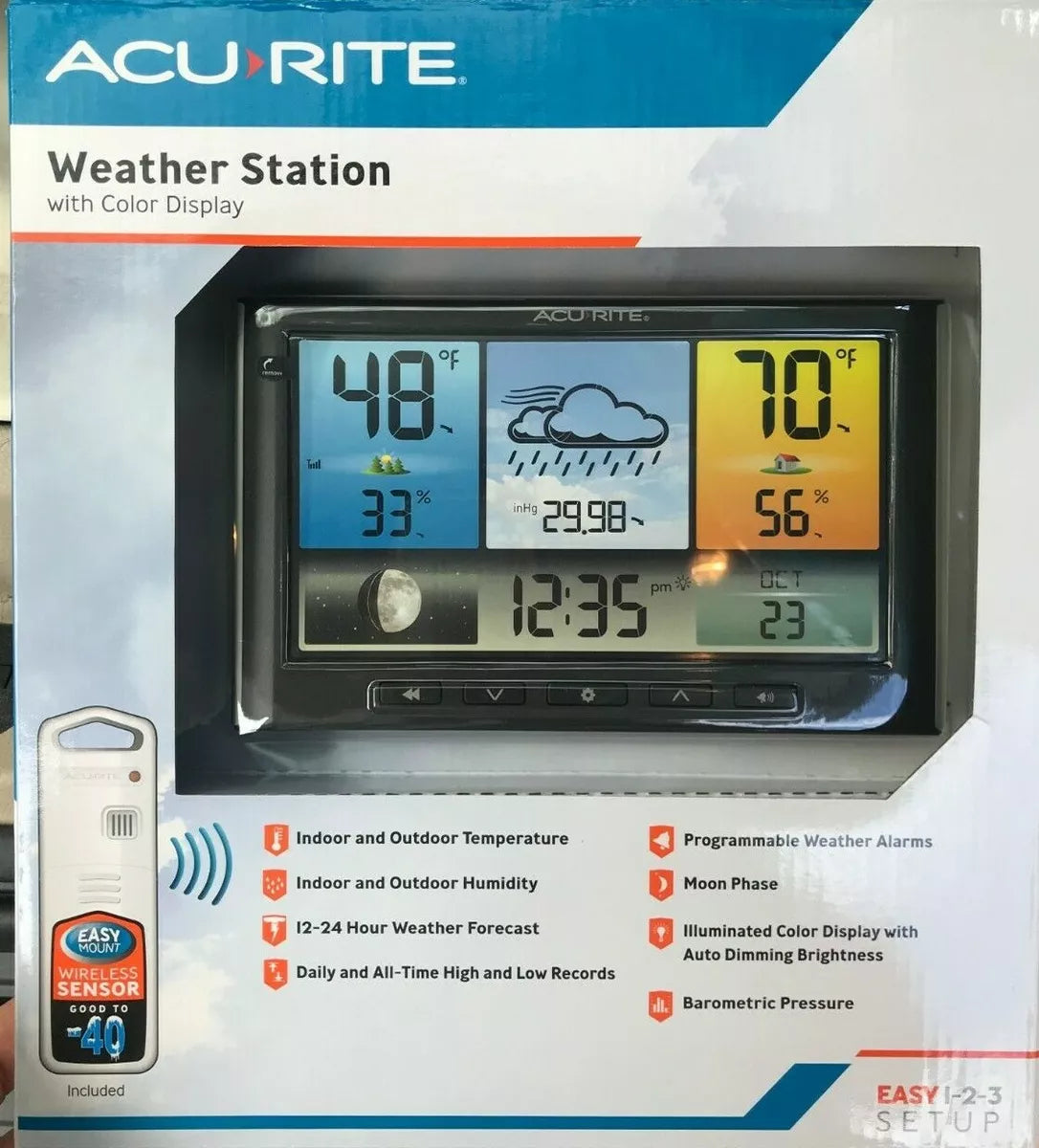 Acurite weather station with color display in a package