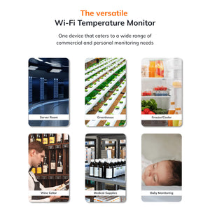 Tempcube WiFi sensor for server rooms, greenhouses, freezers, wine, medical, baby monitoring