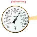 Vermont 8" Dial Thermometer (Living Finish Brass) - Weathershack