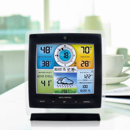 AcuRite Iris (5-in-1) Weather Station with Color Display for Indoor and Outdoor Temperature and Humidity, Wind & Rain with Built-In Barometer