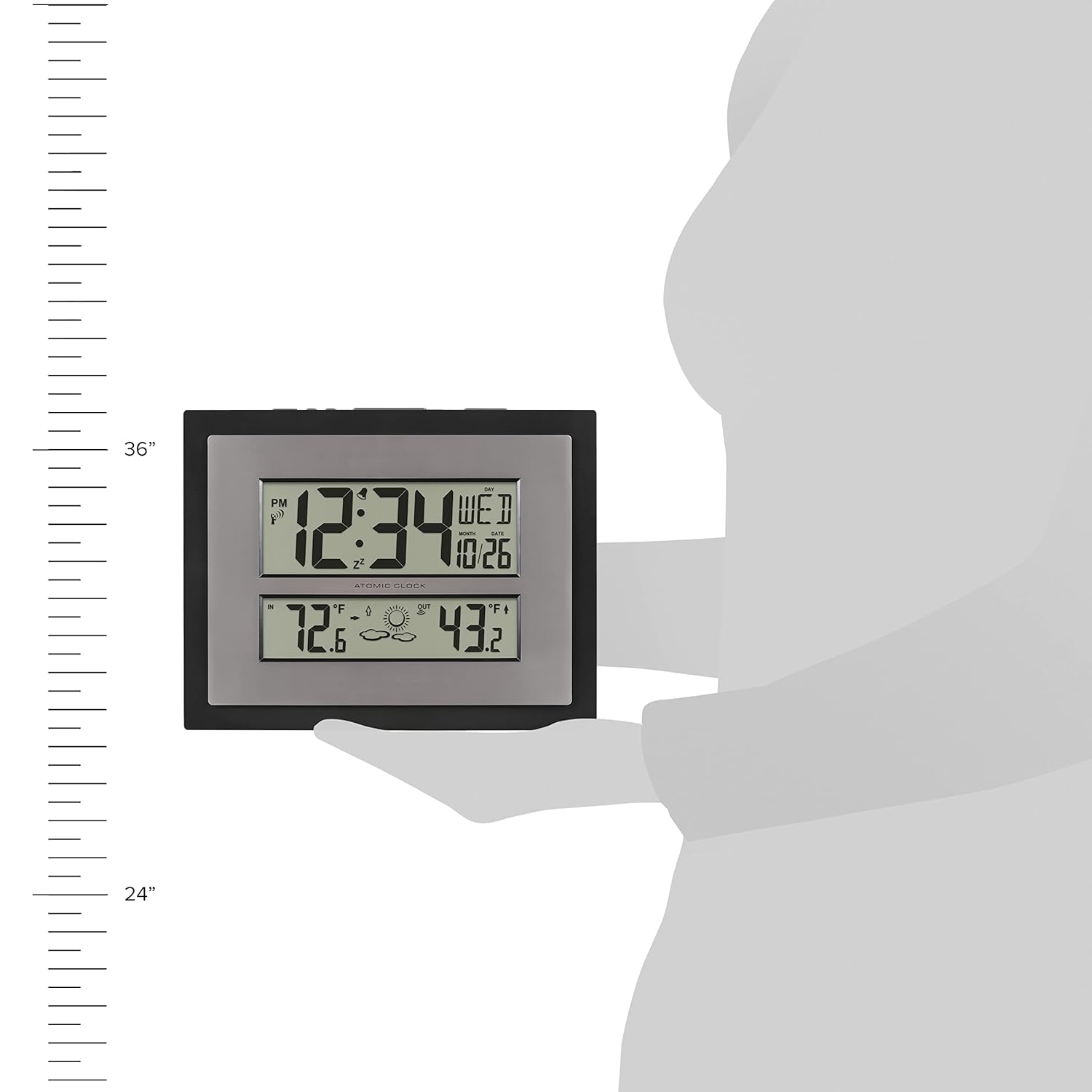 La Crosse Technology Atomic Digital Wall Clock with Temperature & Weather Forecast - Weathershack
