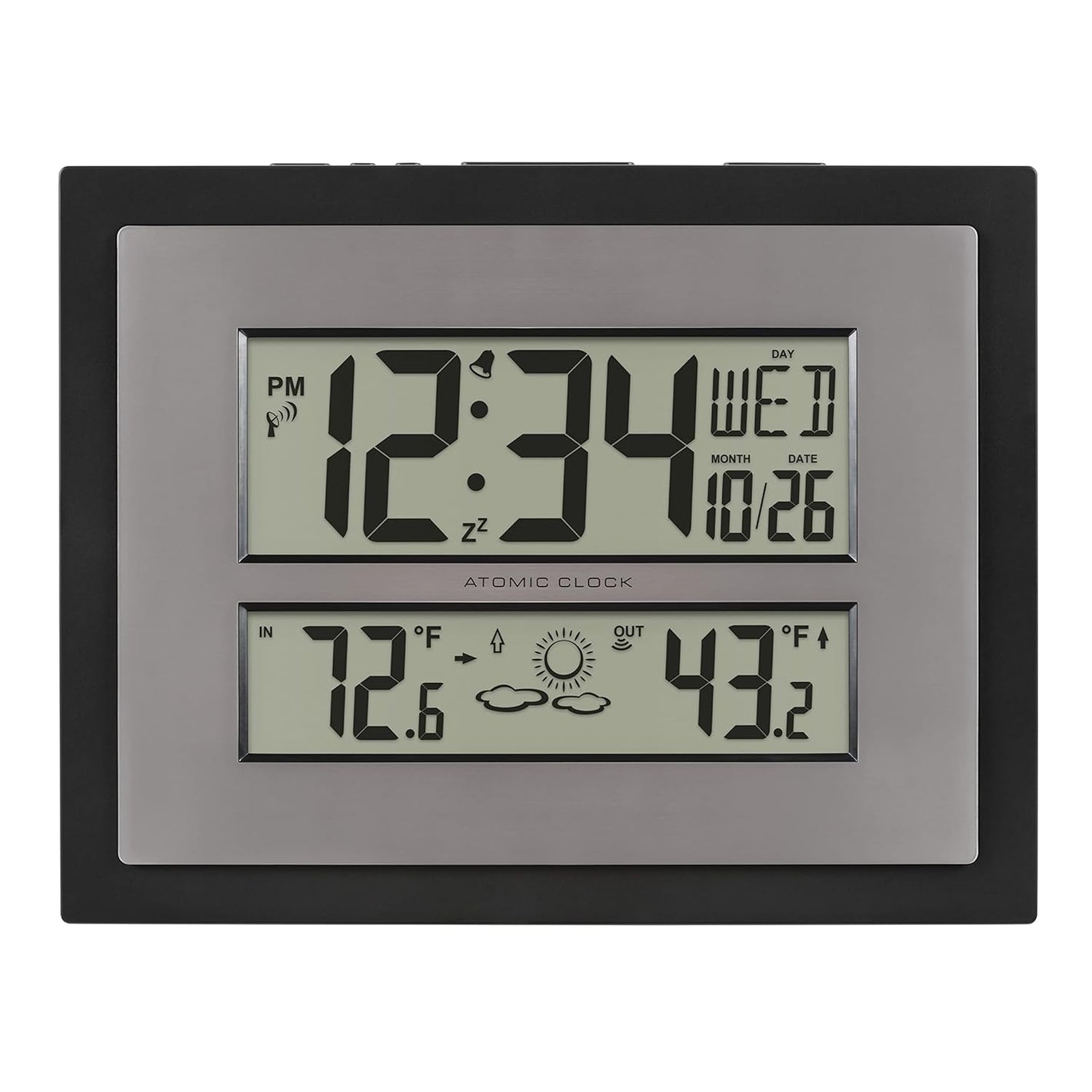 La Crosse Technology Atomic Digital Wall Clock with Temperature & Weather Forecast