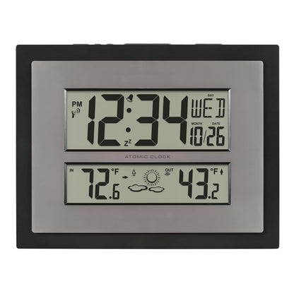 La Crosse Technology Atomic Digital Wall Clock with Temperature & Weather Forecast - Weathershack