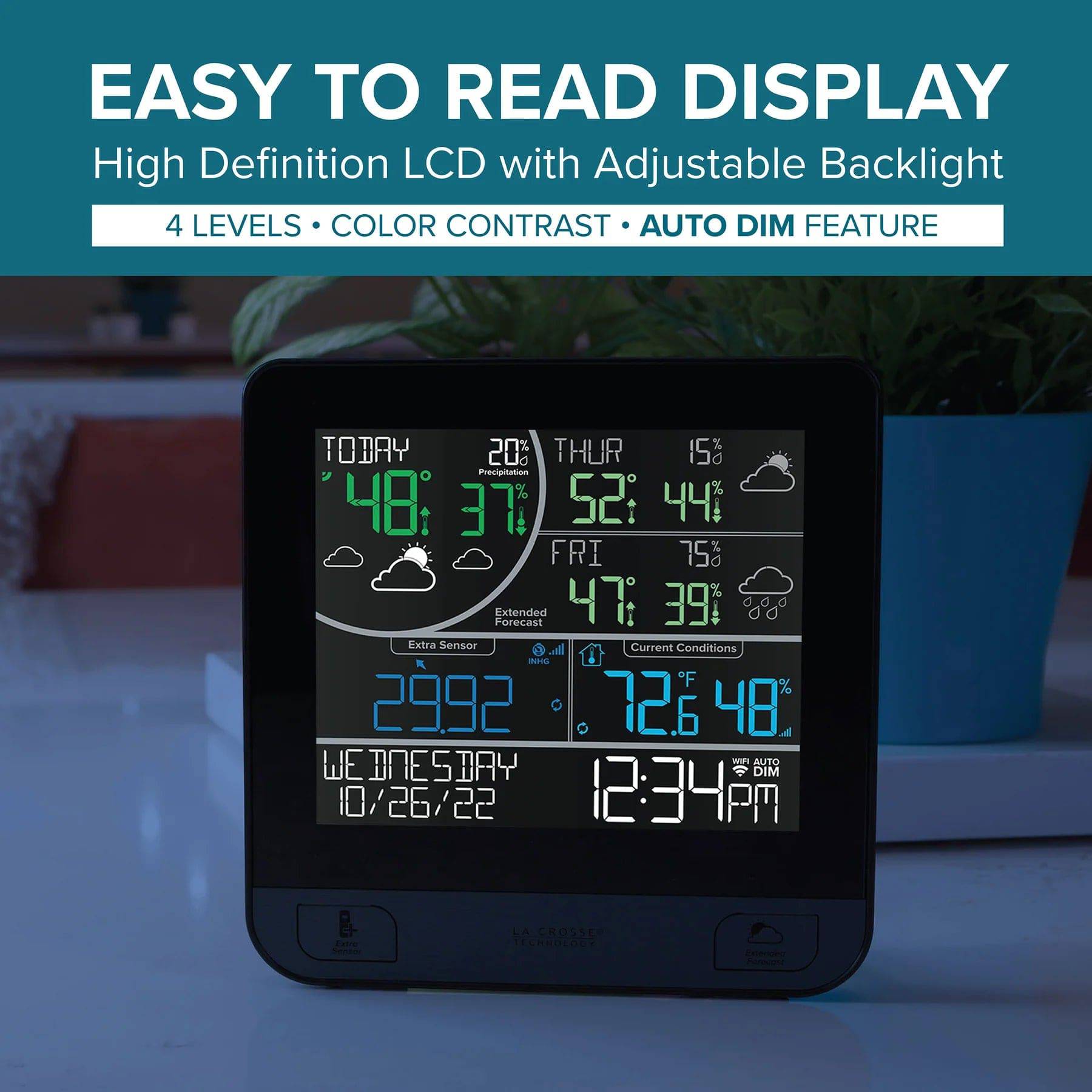 La Crosse Technology - C74443 Wi-Fi Multi-Day Forecast Station with Bonus Display + La Crosse Technology - 911-65557 Battery Tester - Weathershack