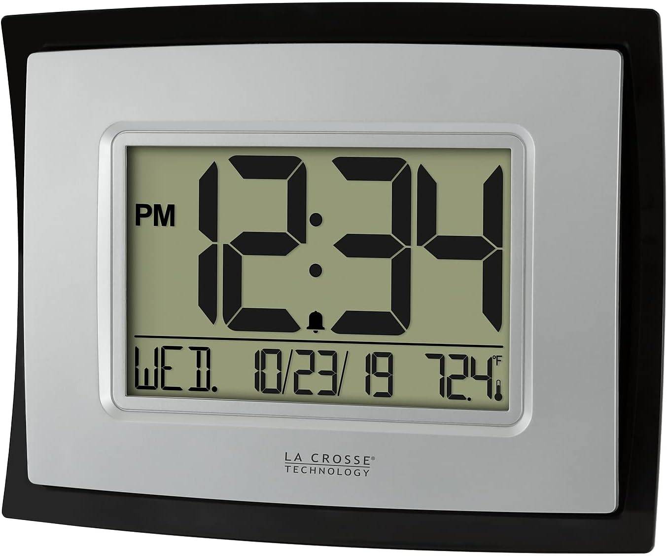 La Crosse Technology Digital Wall Clock with Indoor Temp and Calendar - Weathershack