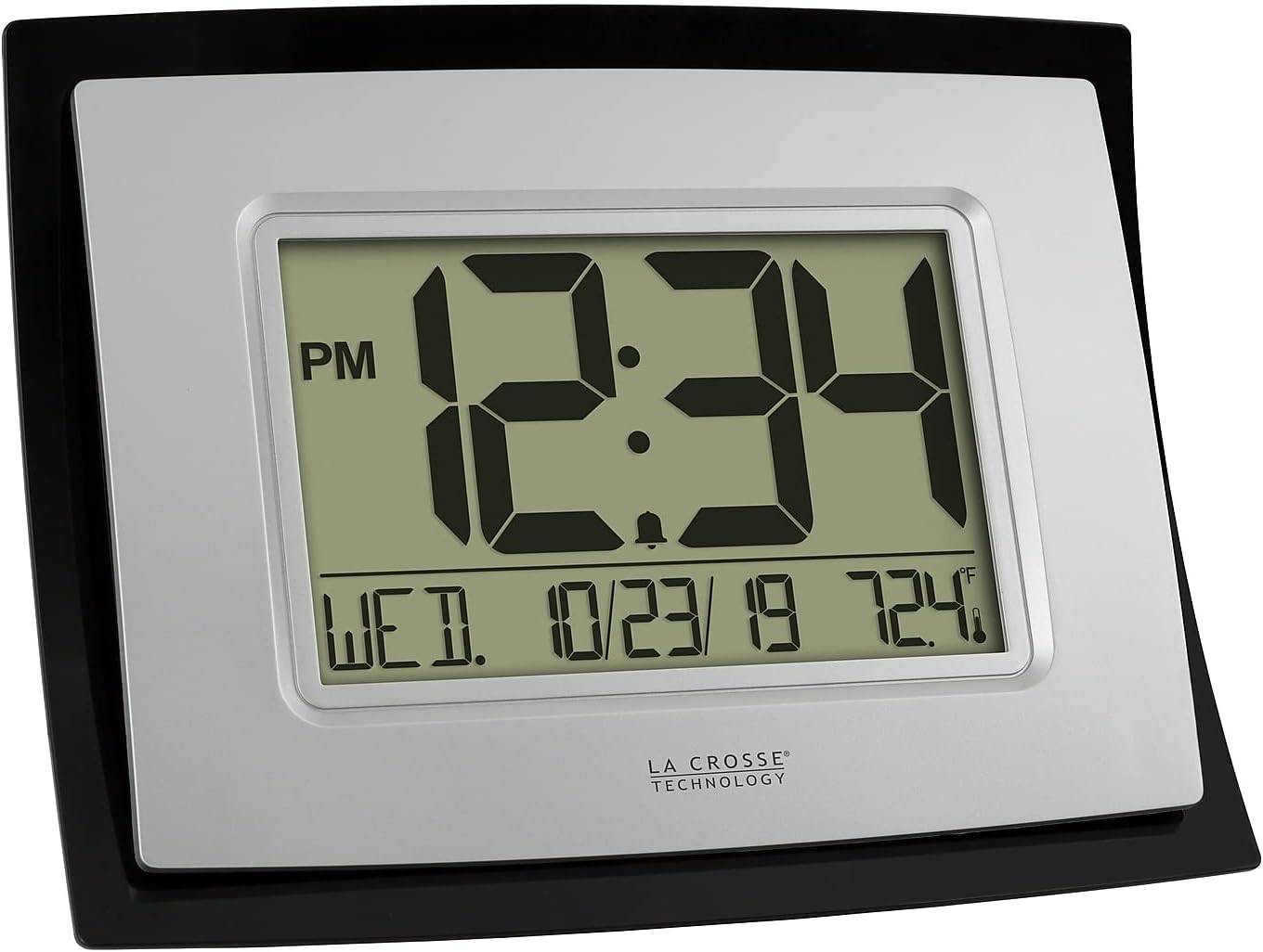 La Crosse Technology Digital Wall Clock with Indoor Temp and Calendar - Weathershack