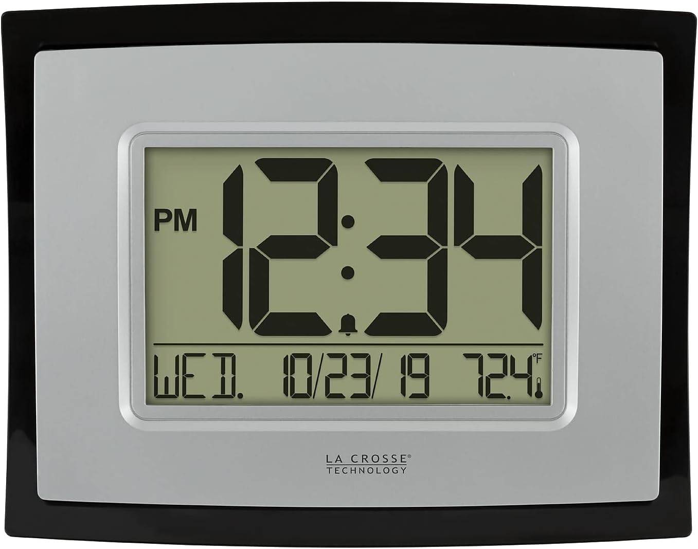 La Crosse Technology Digital Wall Clock with Indoor Temp and Calendar - Weathershack