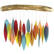 Gift Essentials Glass Leaves Wind Chime - Santa Fe Colors