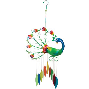 Gift Essentials Glass Pierre the Peacock Wind Chime