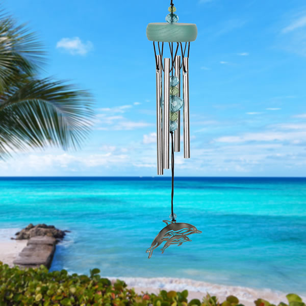 WCFD WOODSTOCK CHIMES FANTASY  DOLPHIN CHIME 10'' COASTAL GIFTS 